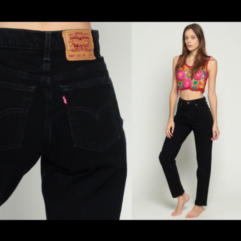 Vintage black high waisted Levi’s “mom jeans”